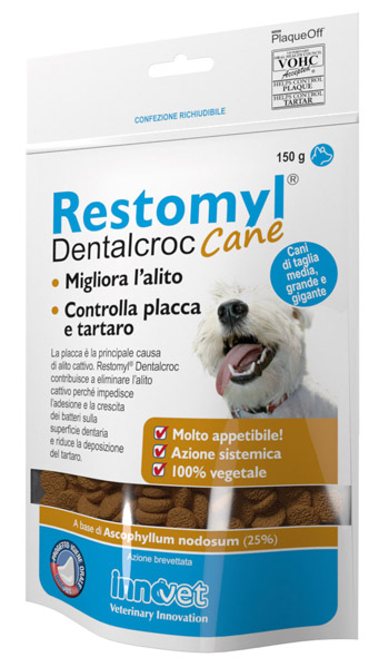 RESTOMYL DENTALCROC CANI TAGLIA MEDIA GRANDE E GIGANTE BUSTA 150 G - doctorpill.it