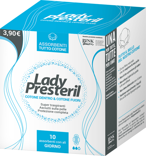 LADY PRESTERIL COTONE DENTRO & COTONE FUORI 10 ASSORBENTI CON ALI GIORNO PROMO - doctorpill.it