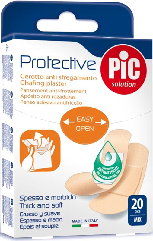 CEROTTO PIC PROTECTIVE MIX ANTIBATTERICO ANTISFREGAMENTO CON TAMPONE 20 PEZZI - doctorpill.it