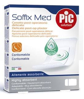CEROTTO PIC SOFFIX MED IN TNT CON TAMPONE CENTRALE ASSORBENTE STERILE MONOUSO STERILE 25X10 CM ANTIBATTERICO 3 PEZZI - doctorpill.it