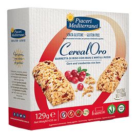 PIACERI MEDITERRANEI CEREALORO BARRETTA DI RISO CON MAIS E MIRTILLI ROSSI 6 PEZZI DA 21,5 G - doctorpill.it