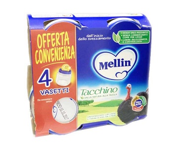 MELLIN OMOGENEIZZATO TACCHINO 4X80 G - doctorpill.it
