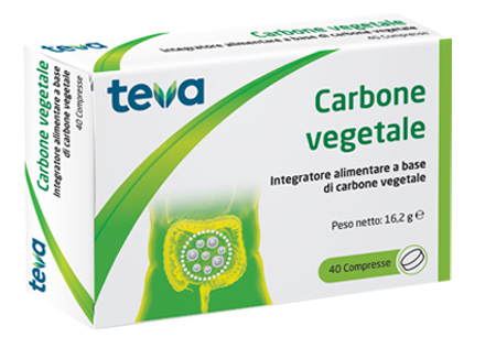CARBONE VEGETALE TEVA 40 COMPRESSE 16,2 G - doctorpill.it