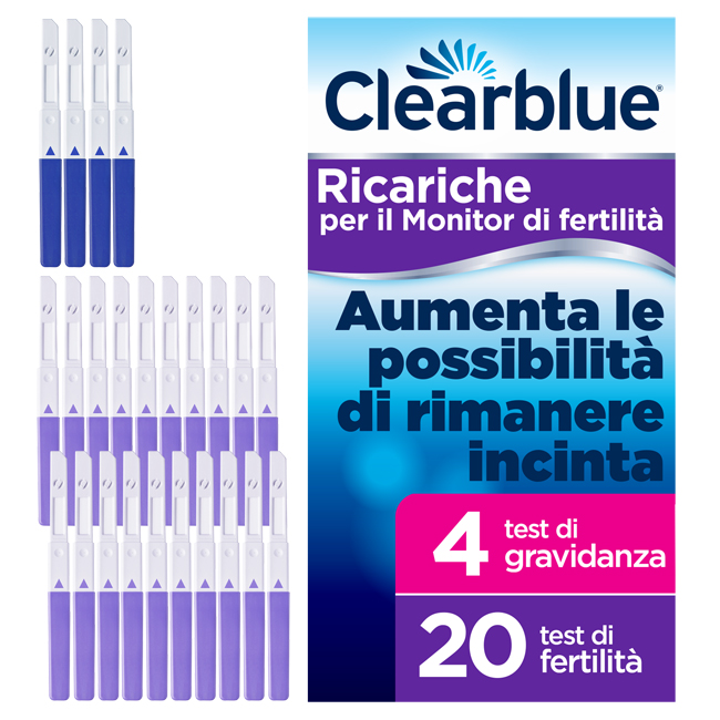 MONITOR DI FERTILITA' CLEARBLUE ADVANCED IN STICK 20 PEZZI + 4 TEST DI GRAVIDANZA - doctorpill.it