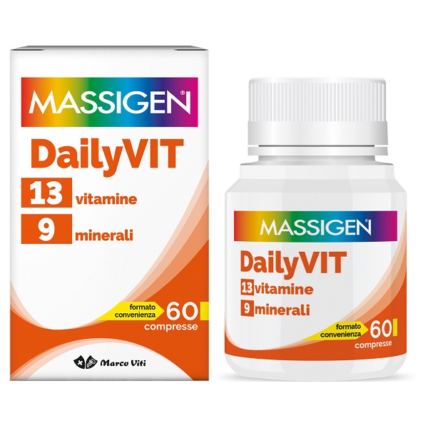 MASSIGEN DAILYVIT 12 VITAMINE 11 MINERALI 60 COMPRESSE RIVESTITE - doctorpill.it