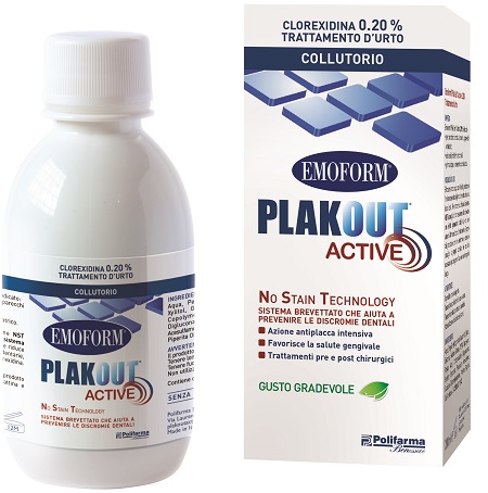 EMOFORM PLAK OUT ACTIVE CLOREXIDINA 0,20% COLLUTORIO 200 ML - doctorpill.it