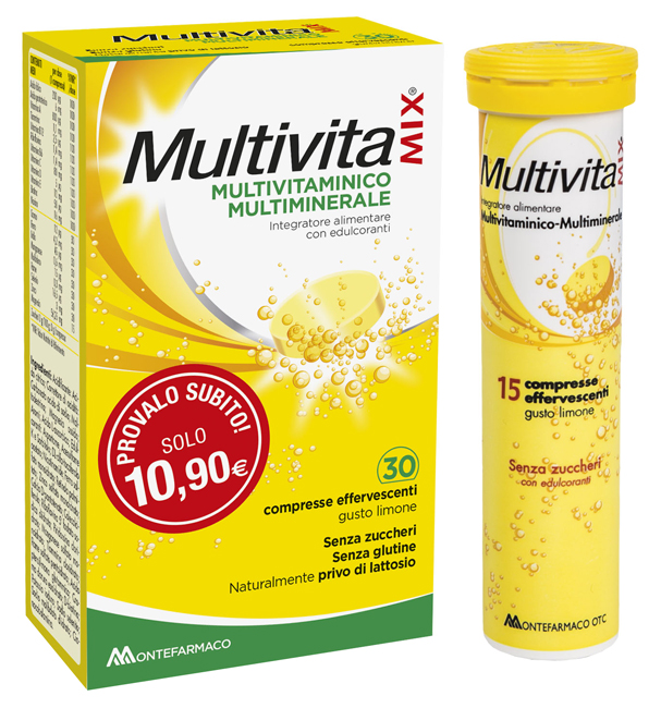 MULTIVITAMIX SENZA ZUCCHERO 30 COMPRESSE EFFERVESCENTI - doctorpill.it