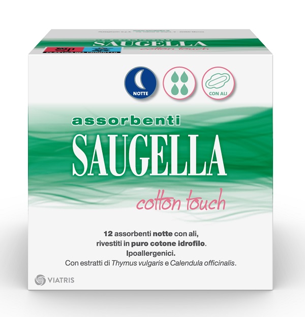 SAUGELLA COTTON TOUCH ASSORBENTI NOTTE 12 PEZZI - doctorpill.it