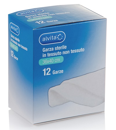 ALVITA GARZA STERILE IN TESSUTO NON TESSUTO 36X40CM 12 PEZZI - doctorpill.it