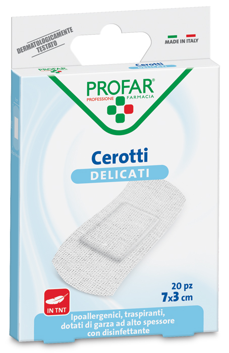 CEROTTO TESSUTO NON TESSUTO DELICATO GRANDI 7X3 CM 20 PEZZI PROFAR - doctorpill.it