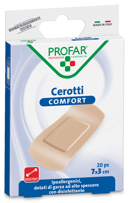CEROTTO COMFORT GRANDE 7X3 CM 20 PEZZI PROFAR - doctorpill.it