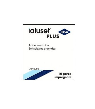 GARZA IALUSET PLUS IMPREGNATA DI CREMA DI ACIDO IALURONICO 0,05%, DI SULFADIAZINA ARGENTICA 1%, MACROGOL, GLICEROLO E ACQUA 10 X 10 CM 10 PEZZI - doctorpill.it