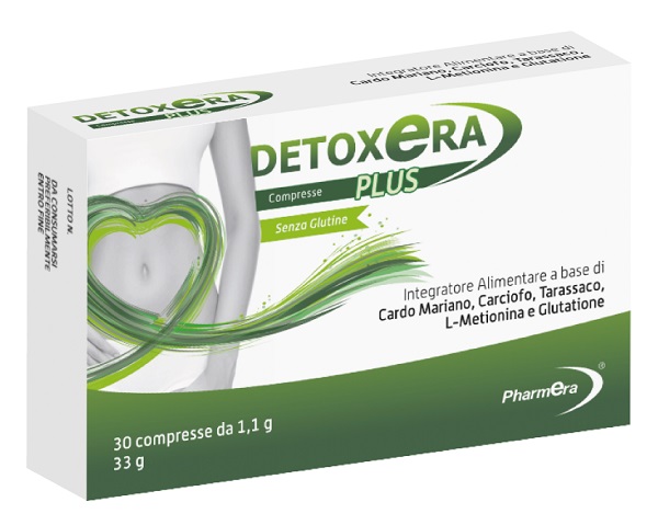 DETOXERA PLUS INTEGRATORE ALIMENTARE PER STIPSI E TRANSITO INTESTINALE 30 COMPRESSE - doctorpill.it