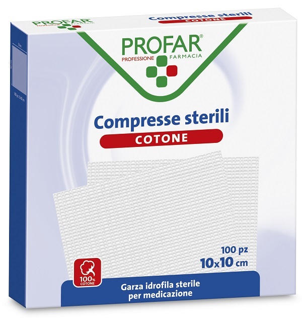 GARZA IDROFILA PROFAR COMPRESSA STERILE 10X10 CM 100 PEZZI - doctorpill.it