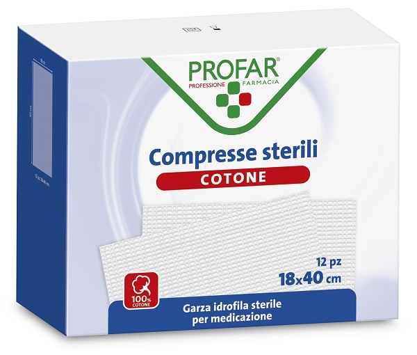 GARZA IDROFILA PROFAR COMPRESSA STERILE 18X40 CM 12 PEZZI - doctorpill.it