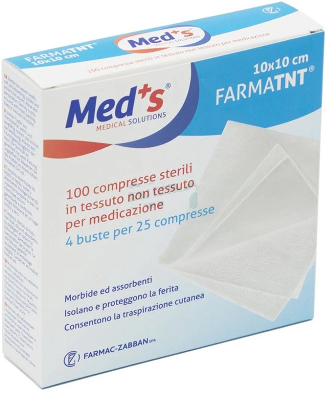 GARZA COMPRESSA MEDS TESSUTO NON TESSUTO 10X10CM 100 PEZZI - doctorpill.it