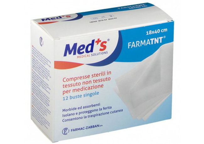 GARZA COMPRESSA MEDS TESSUTO NON TESSUTO 18X40CM 12 PEZZI - doctorpill.it