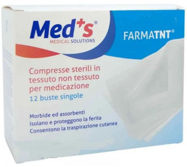 GARZA COMPRESSA MEDS TESSUTO NON TESSUTO PEEL OPEN 10X10CM 12 PEZZI - doctorpill.it
