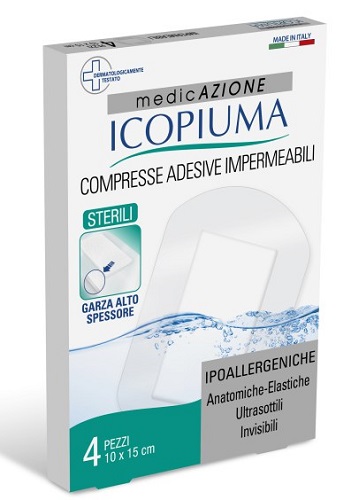 ICOPIUMA GARZA COMPRESSA MEDICATA POSTOPERATORIA 10X15 CM 4 PEZZI - doctorpill.it