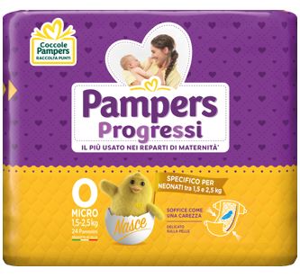 PAMPERS PROGRESSI MICRO PANNOLINI PER BAMBINI 24 PEZZI - doctorpill.it