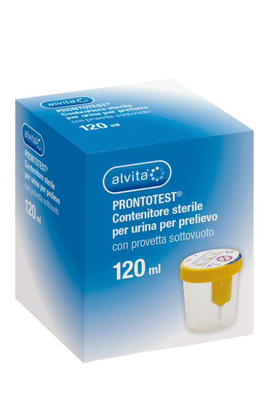 CONTENITORE URINE ALVITA PRONTOTEST PRELIEVO SOTTOVUOTO 120 ML 1 PEZZO - doctorpill.it
