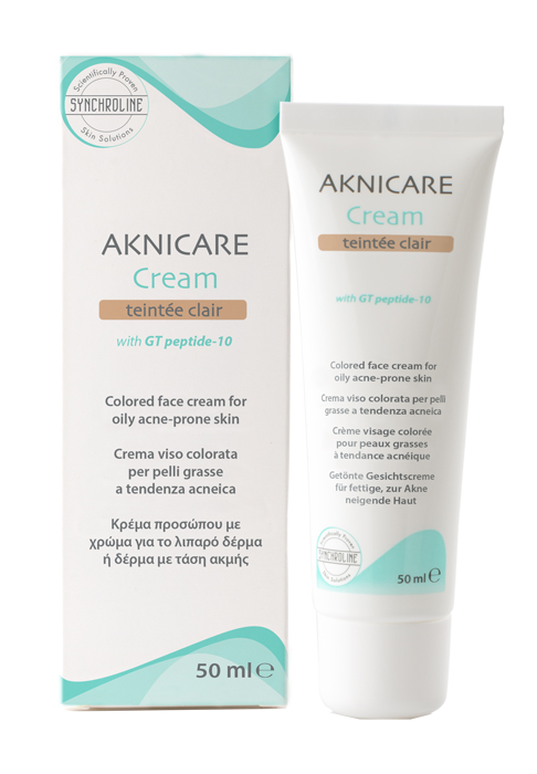 CREMA TRATTANTE COLORATA PER PELLE ACNEICA AKNICARE CREAM TEINTEE CLAIR TUBETTO 50 ML - doctorpill.it