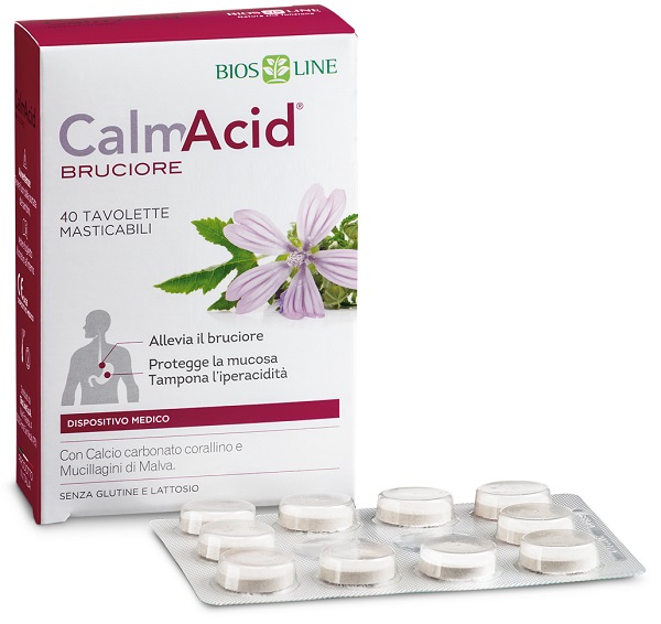 BIOSLINE CALMACID BRUCIORE 40 TAVOLETTE MASTICABILI - doctorpill.it