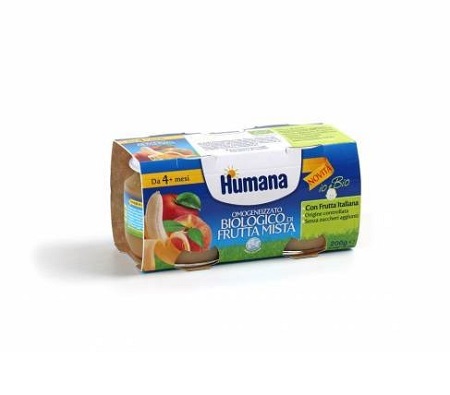 HUMANA OMOGENEIZZATO FRUTTA MISTA BIO 2 VASETTI 100 G - doctorpill.it