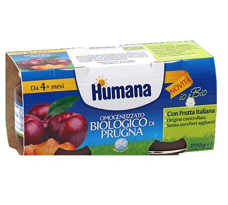 HUMANA OMOGENEIZZATO PRUGNA BIO 2 VASETTI 100 G - doctorpill.it