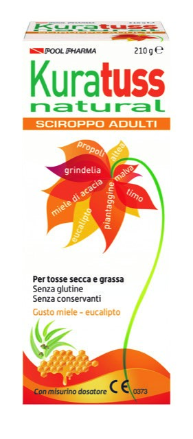 KURATUSS NATURAL SCIROPPO ADULTI PER TOSSE SECCA E GRASSA CON MISURINO DOSATORE GUSTO MIELE EUCALIPTO 210 G - doctorpill.it