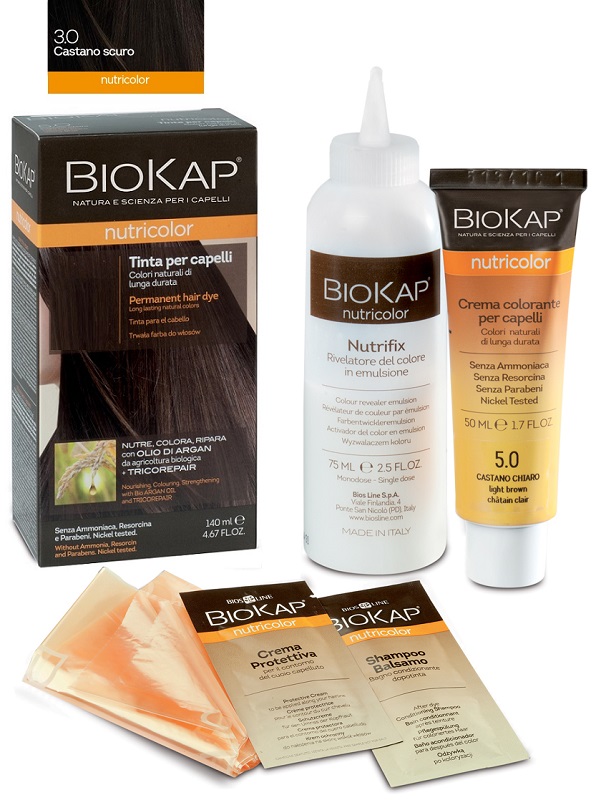 BIOKAP NUTRICOLOR 3,0 NEW CASTANO SCURO TINTA TUBO + FLACONE - doctorpill.it