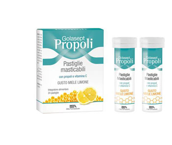 GOLASEPT PROPOLI 24 COMPRESSE MASTICABILI MIELE LIMONE - doctorpill.it