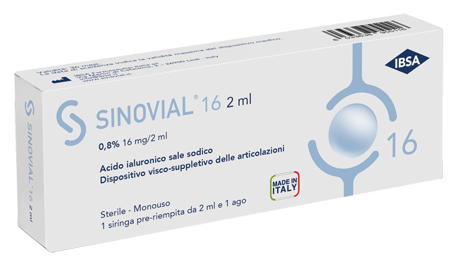 SIRINGA INTRA-ARTICOLARE SINOVIAL 16 ACIDO IALURONICO SALE SODICO 0,8% 16MG/2ML 2ML + AGO 21 GAUGE - doctorpill.it