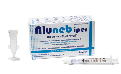 ALUNEB KIT SOLUZIONE IPERTONICA 3% 20 FLACONCINI + MAD NASAL ATOMIZZATORE - doctorpill.it