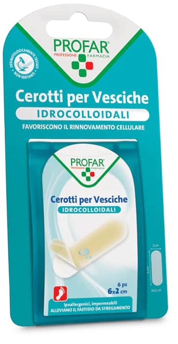 CEROTTO VESCICHE IDROCOLLOIDALE PROFAR 6X2 CM 6 PEZZI - doctorpill.it