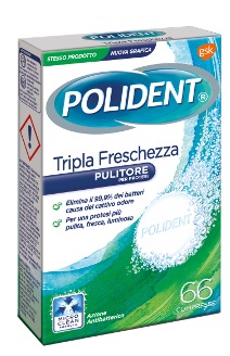 POLIDENT TRIPLA FRESCHEZZA 66 COMPRESSE - doctorpill.it