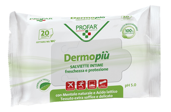 DERMO PIU' SALVIETTE INTIME 20 PEZZI PROFAR - doctorpill.it