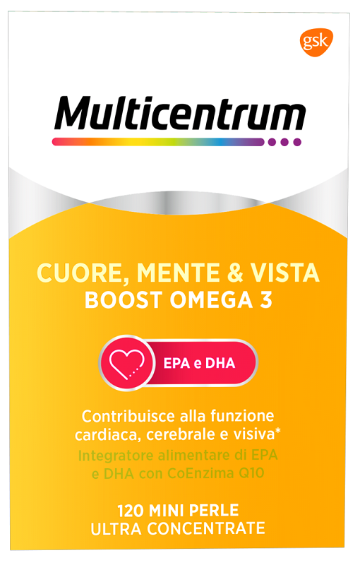 MULTICENTRUM CUORE MENTE E VISTA BOOST OMEGA 3 120 MINI PERLE - doctorpill.it