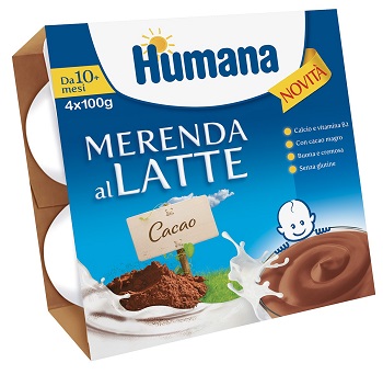 HUMANA MERENDA AL LATTE GUSTO CIOCCOLATO 100 G 4 PEZZI - doctorpill.it