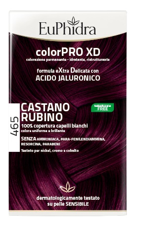 EUPHIDRA COLORPRO XD 465 CAST RUBINO GEL COLORANTE CAPELLI IN FLACONE + ATTIVANTE + BALSAMO + GUANTI - doctorpill.it