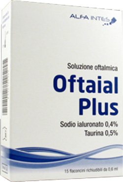SOLUZIONE OFTALMICA OFTAIAL PLUS ACIDO IALURONICO 0,4% E TAURINA 15 FLACONCINI RICHIUDIBILI DA 0,6 ML - doctorpill.it