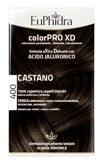 EUPHIDRA COLORPRO XD 400 CASTANO GEL COLORANTE CAPELLI IN FLACONE + ATTIVANTE + BALSAMO + GUANTI - doctorpill.it