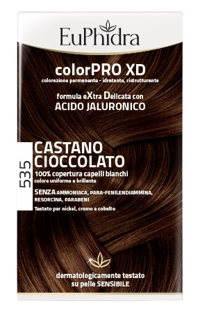 EUPHIDRA COLORPRO XD 535 CASTANO CIOCCOLATO GEL COLORANTE CAPELLI IN FLACONE + ATTIVANTE + BALSAMO + GUANTI - doctorpill.it