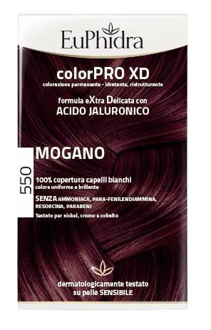 EUPHIDRA COLORPRO XD 550 MOGANO GEL COLORANTE CAPELLI IN FLACONE + ATTIVANTE + BALSAMO + GUANTI - doctorpill.it