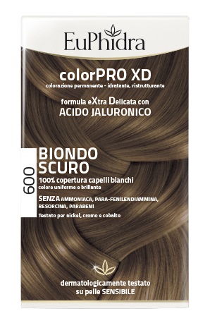 EUPHIDRA COLORPRO XD 600 BIONDO SCURO GEL COLORANTE CAPELLI IN FLACONE + ATTIVANTE + BALSAMO + GUANTI - doctorpill.it