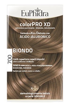 EUPHIDRA COLORPRO XD 700 BIONDO GEL COLORANTE CAPELLI IN FLACONE + ATTIVANTE + BALSAMO + GUANTI - doctorpill.it
