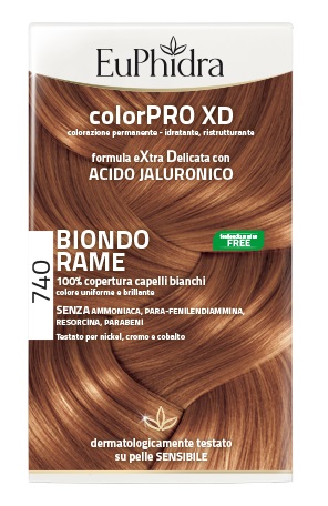 EUPHIDRA COLORPRO XD 740 BIONDO RAME GEL COLORANTE CAPELLI IN FLACONE + ATTIVANTE + BALSAMO + GUANTI - doctorpill.it