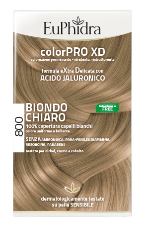 EUPHIDRA COLORPRO XD 800 BIONDO CHIARO GEL COLORANTE CAPELLI IN FLACONE + ATTIVANTE + BALSAMO + GUANTI - doctorpill.it
