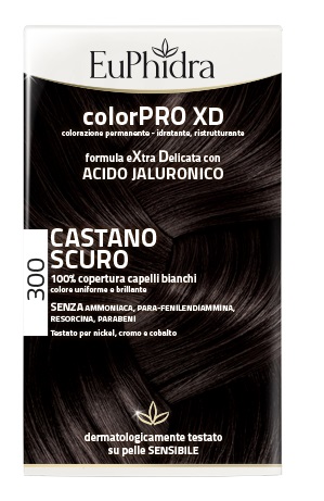 EUPHIDRA COLORPRO XD 300 CASTANO SCURO GEL COLORANTE CAPELLI IN FLACONE + ATTIVANTE + BALSAMO + GUANTI - doctorpill.it