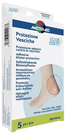 IDROCOLLOIDE MASTER-AID FOOTCARE VESCICHE TALLONE 69X44 MM 5 PEZZI A1 - doctorpill.it